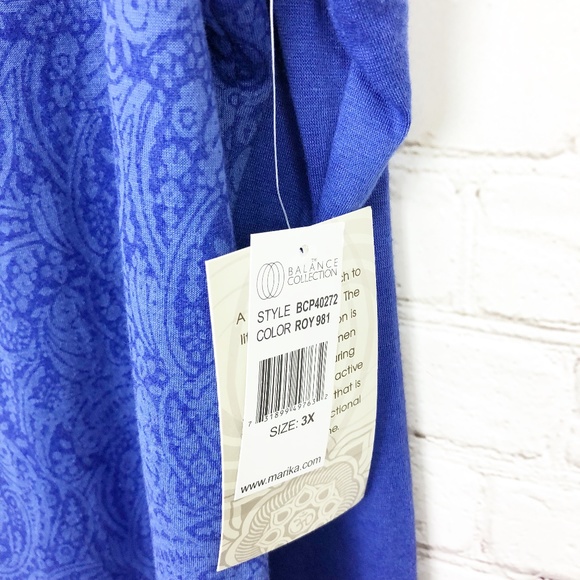 The Balance Collection | Royal Blue Pansy Burnout Tunic | Size 3X - Picture 6 of 8